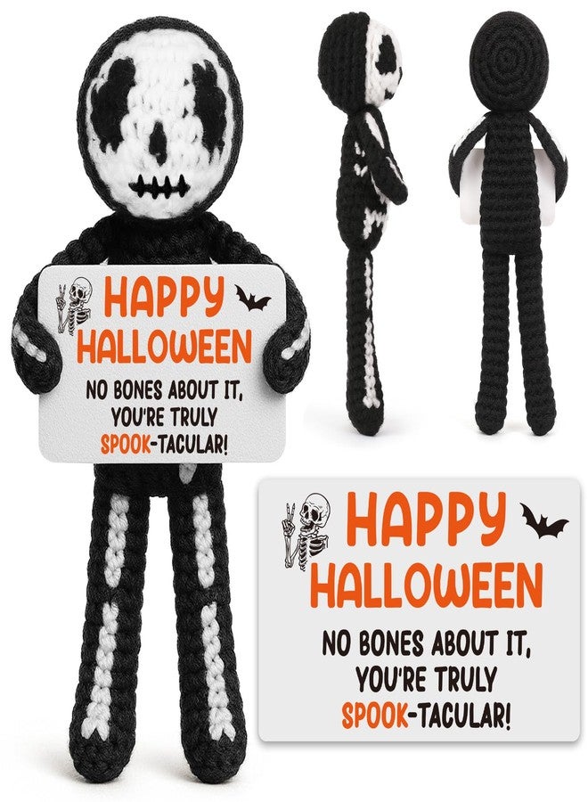 Hweijm Halloween Handmade Crochet Skeleton Gifts, Funny Crochet Spooky Collectible Decor, Cute Scary Trick or Treat Exchange Gifts for Teens Friend, Unique October Celebration Gag Gift Idea - Image 1